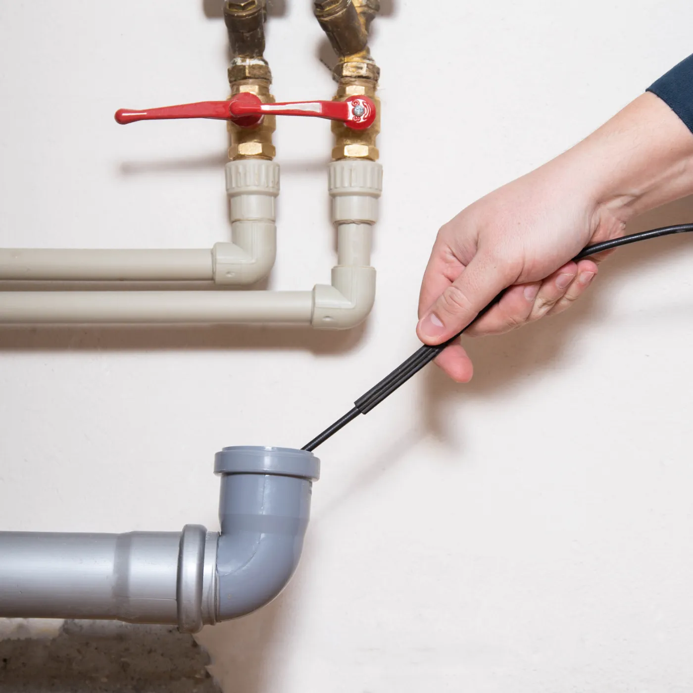 Drain camera inspection of a sewer line