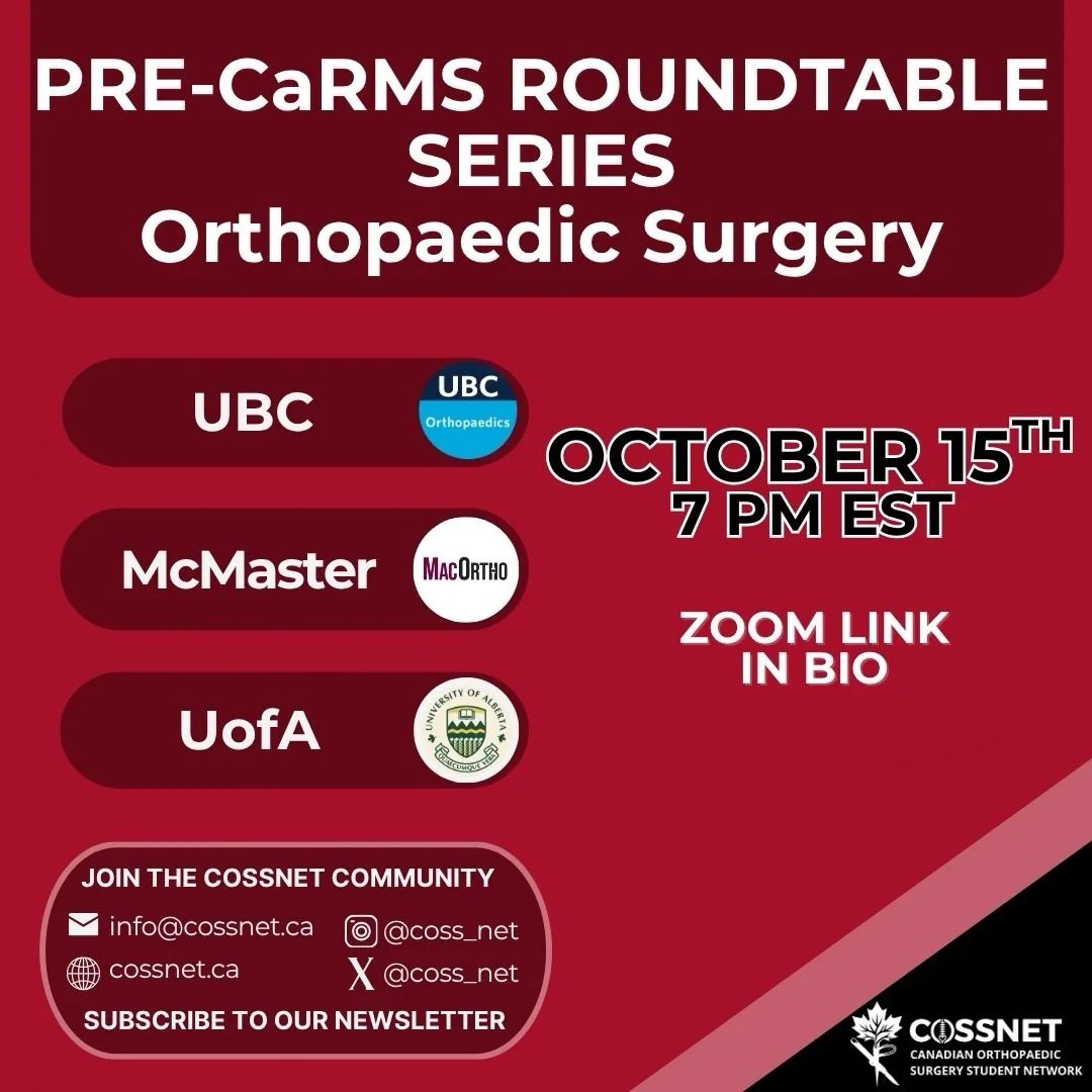 Pre-CaRMS Roundtable Series poster: UBC, McMaster and UofA, October 15 at 7 PM EST, Zoom link in bio
