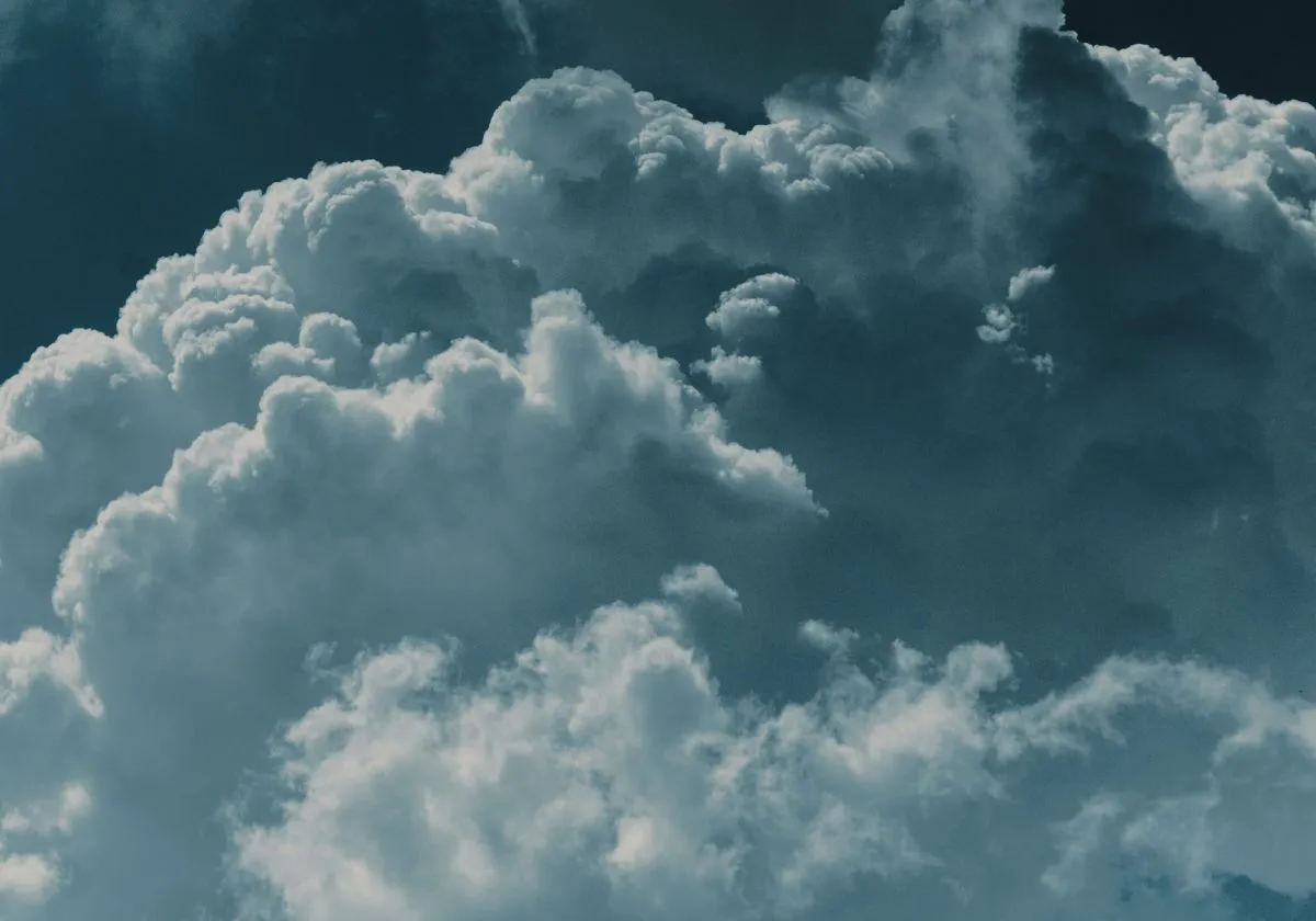 White clouds against a blue sky