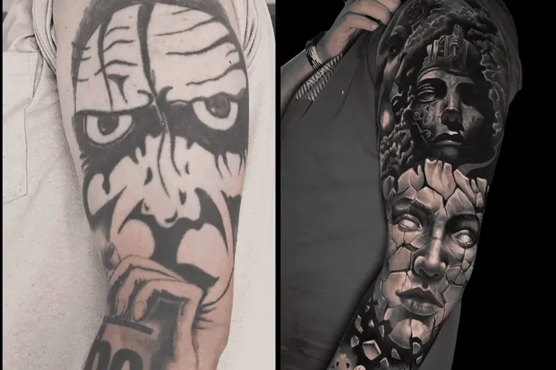 Beispiel für ein Cover-up Tattoo