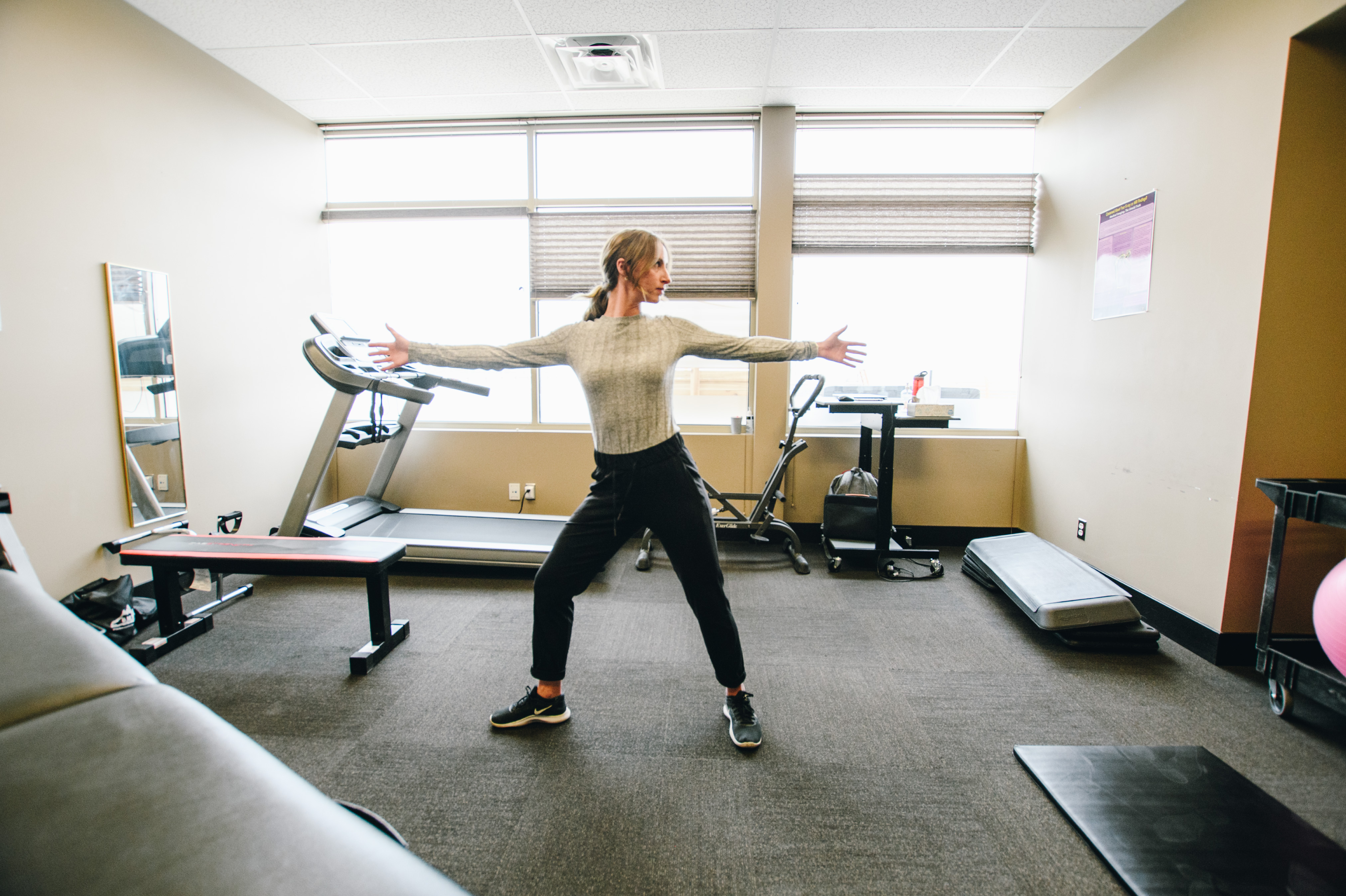 CTC clinician working with a client in the clinic rehab gym