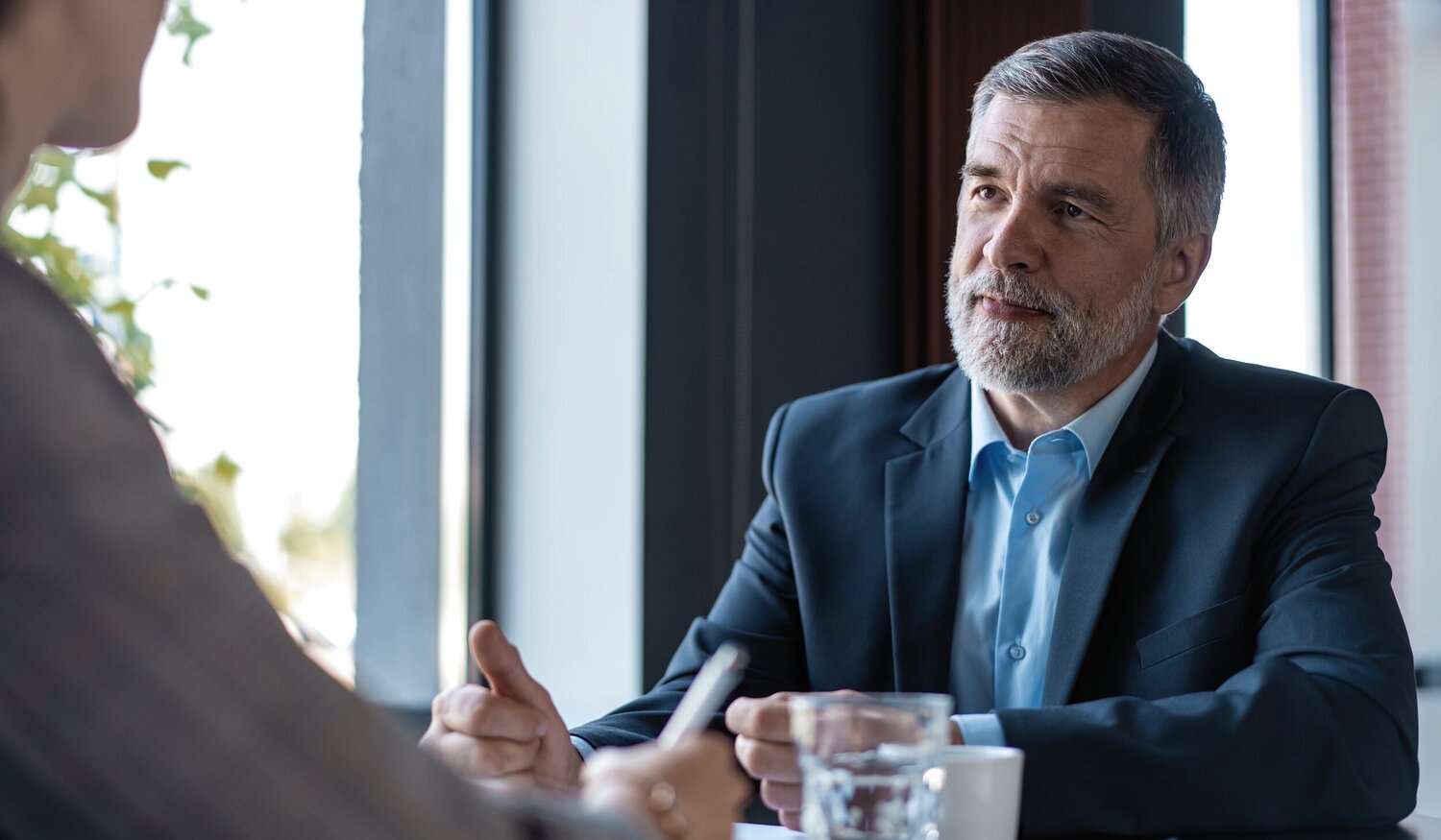Executive in a one-to-one strategy session