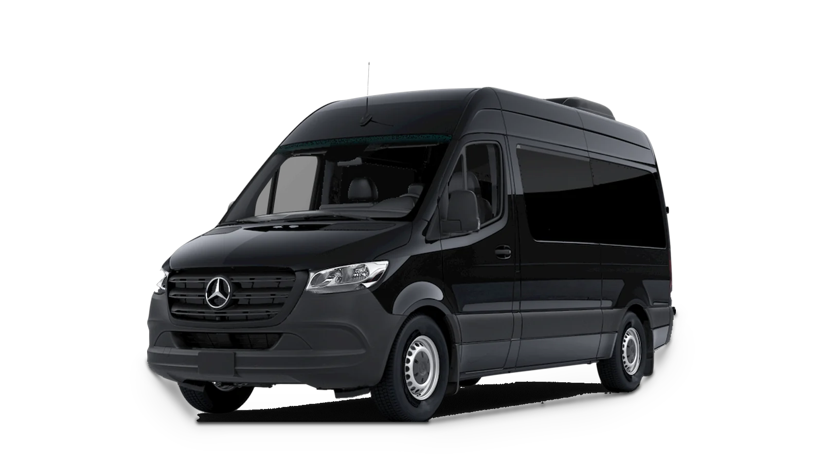 Black Mercedes-Benz Sprinter van for group chauffeur service in Dallas