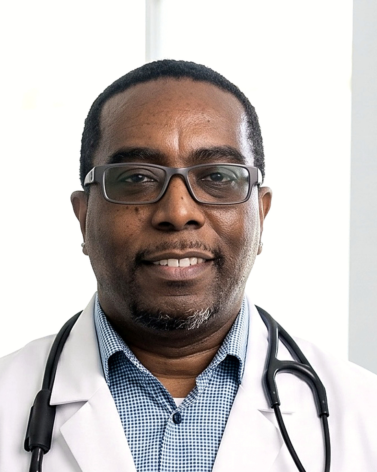 Dr. Beronie Richardson, family physician, in his office