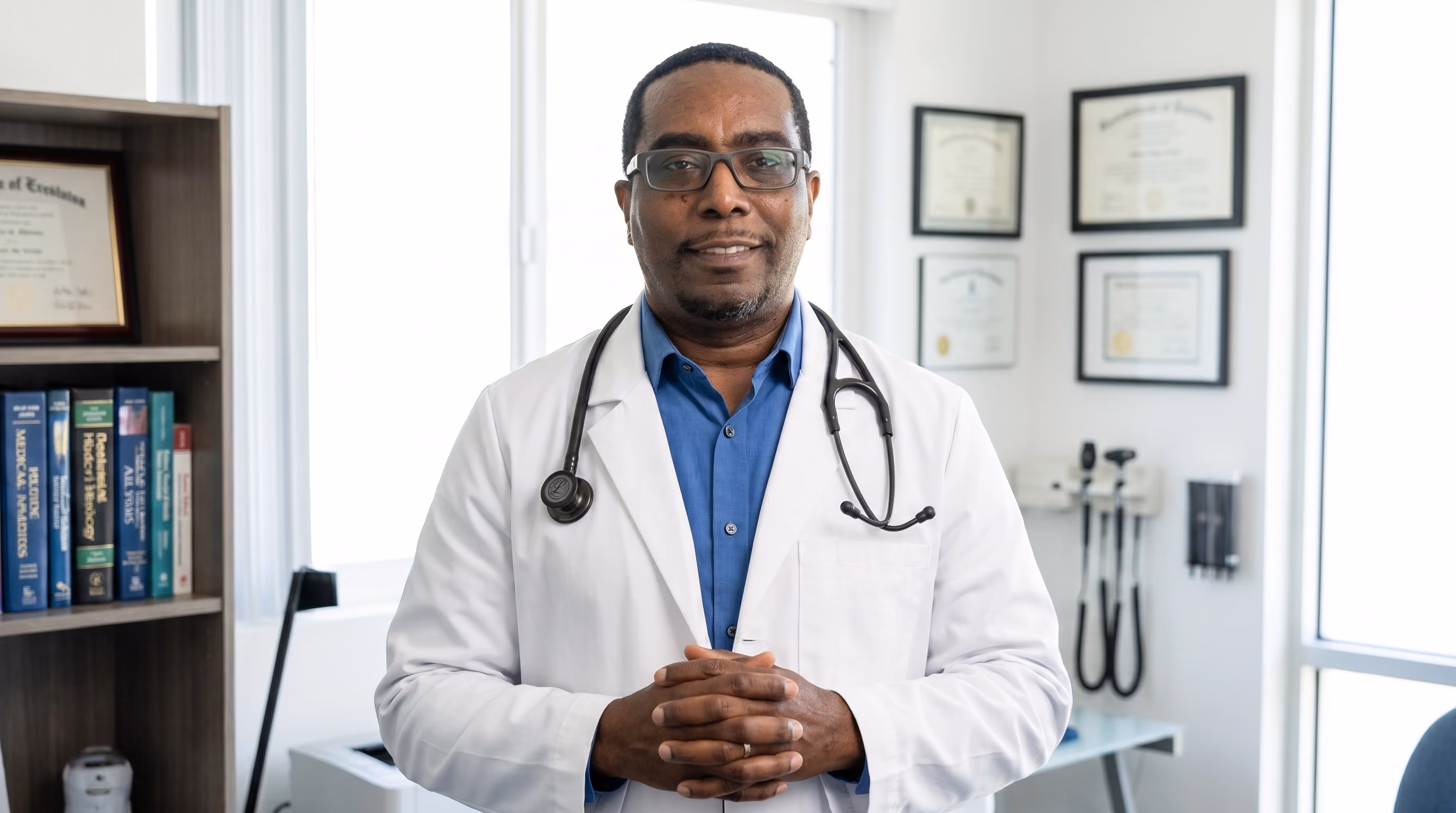 Dr. Beronie Richardson in his office