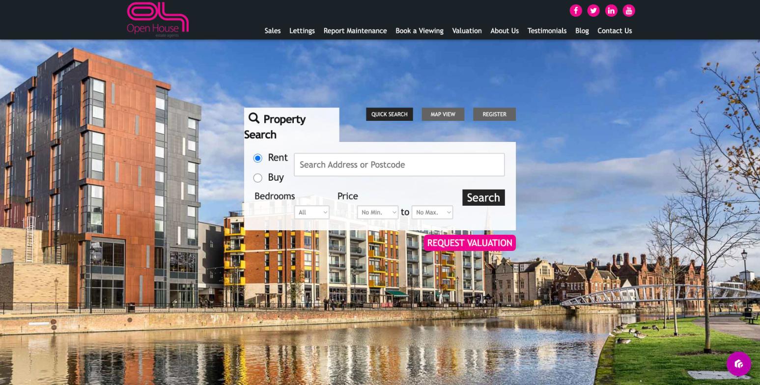 Open House Estate & Lettings website
