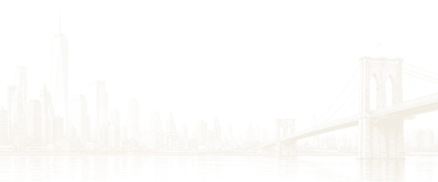 New York skyline and the Brooklyn Bridge