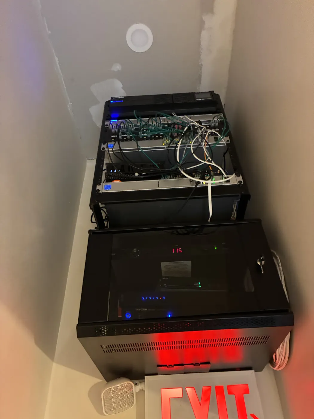 Network rack installed at Straker's
