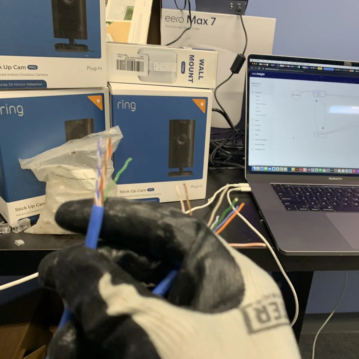 Terminating Cat6 cable at the bench with an eero mesh setup