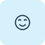 Smiling face emoji with closed eyes with rounded corners.