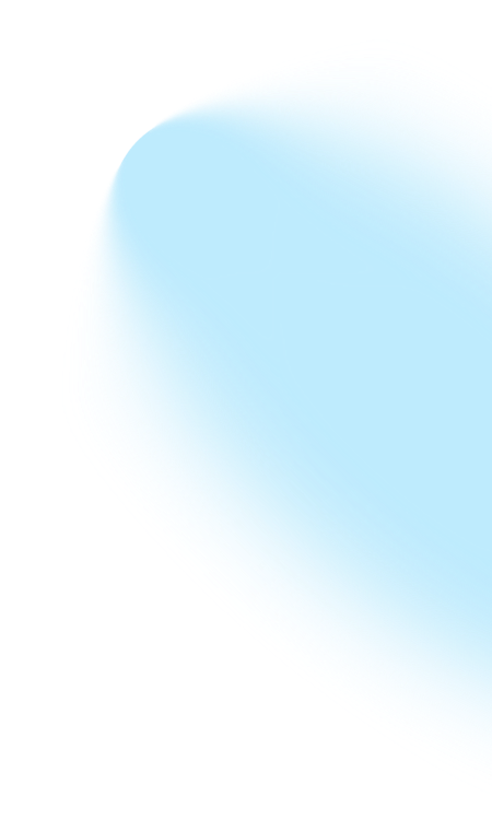 Gradient light blue spotlight beam spreading diagonally from top left to bottom right.