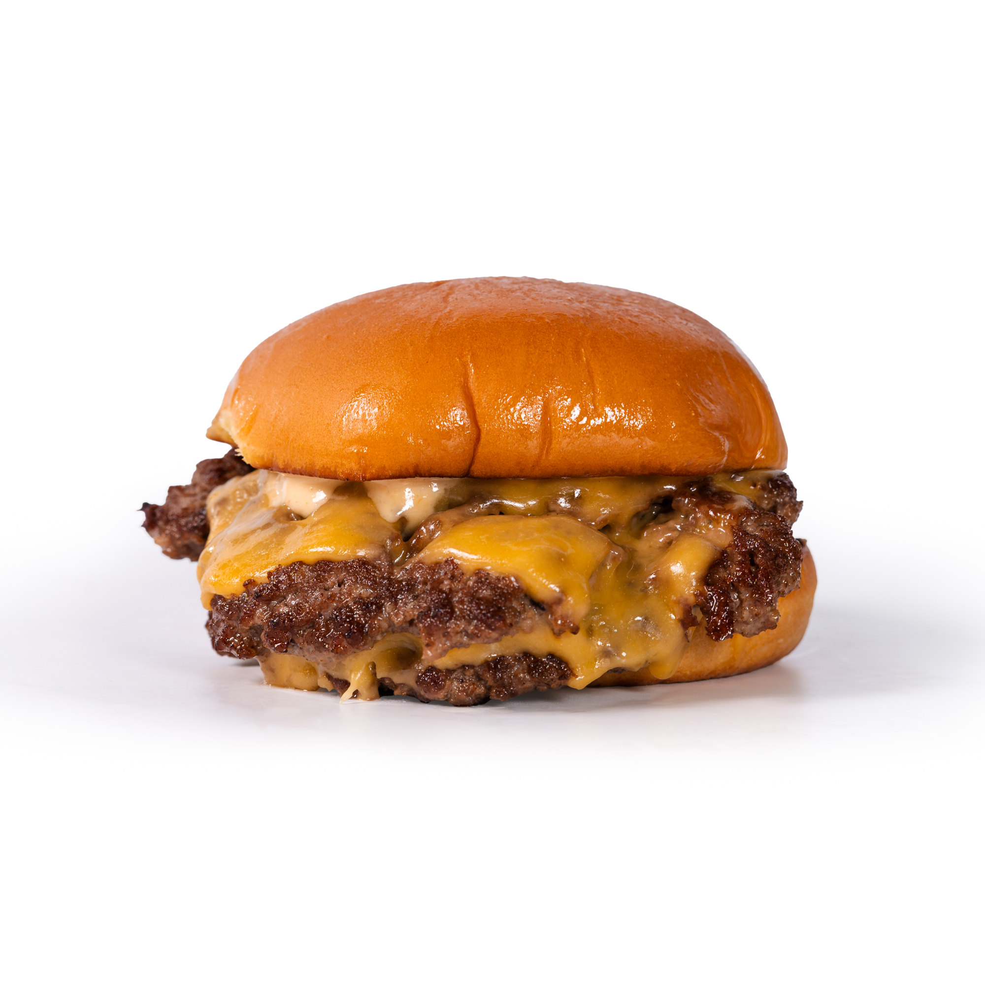The Lacy double smash burger with melted cheese and Lacy sauce