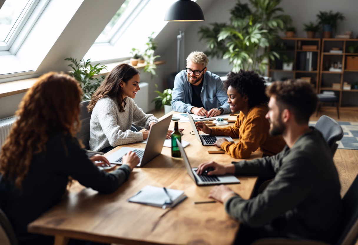 image of diverse business team working (for an erp company)