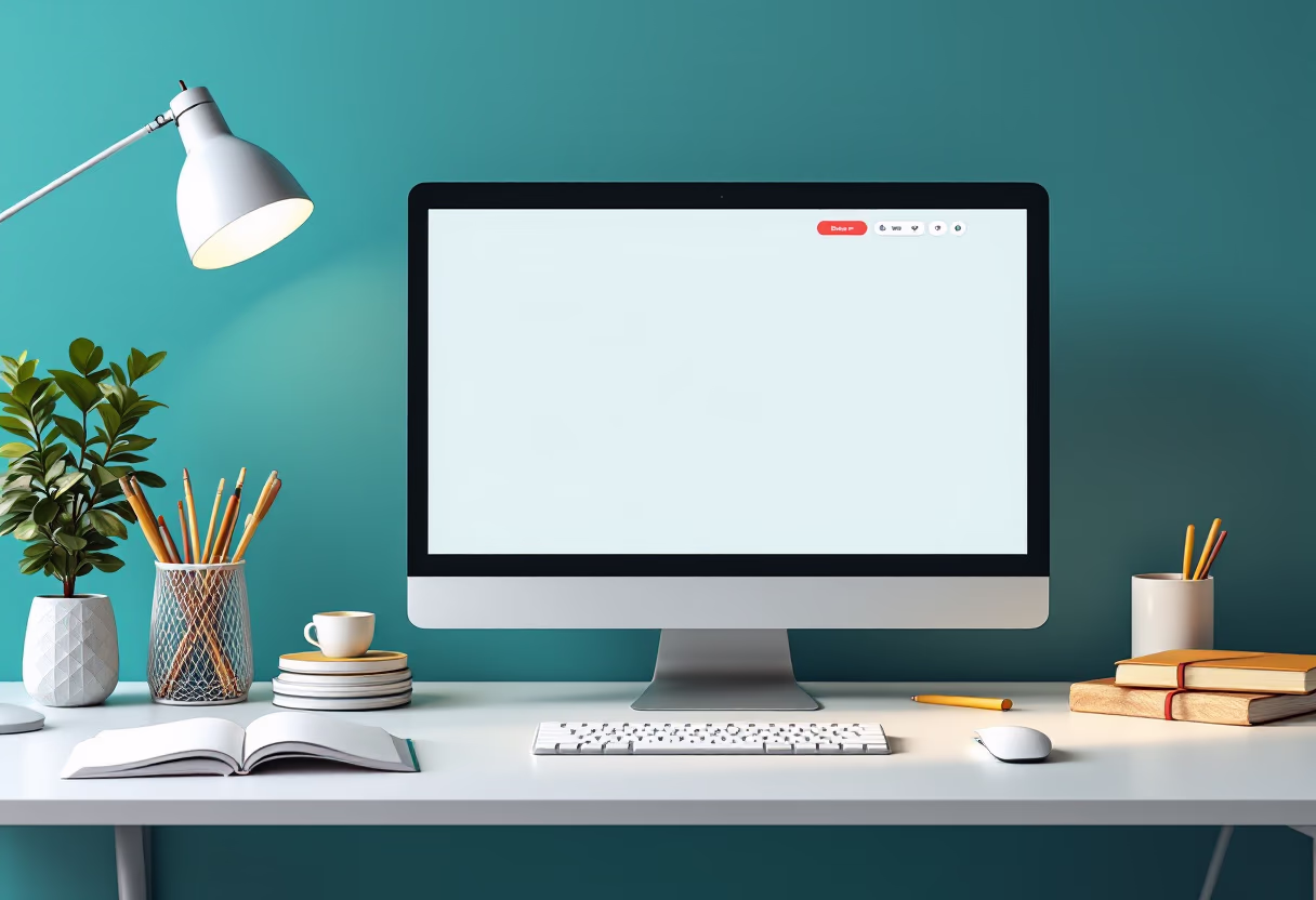 image of a computer showcasing educational software (for edtech)