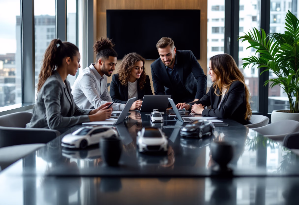 image of an office collaboration scene (for a mobility and transportation)