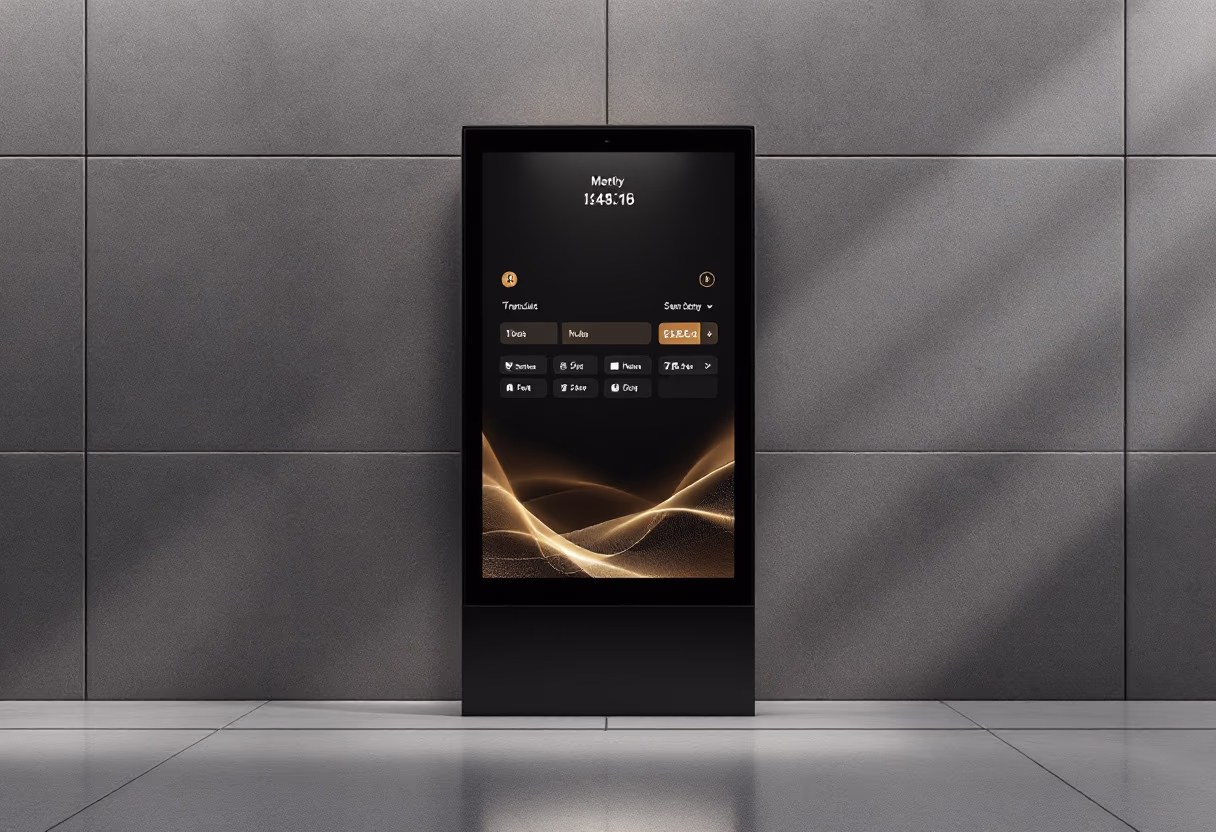 image of digital display with transit schedule