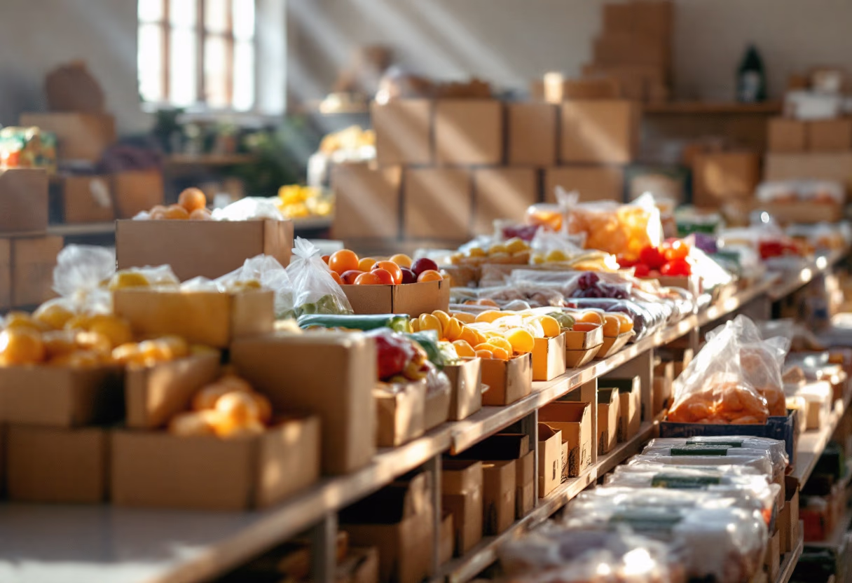 image of packaged goods shelf (for a grocery store)
