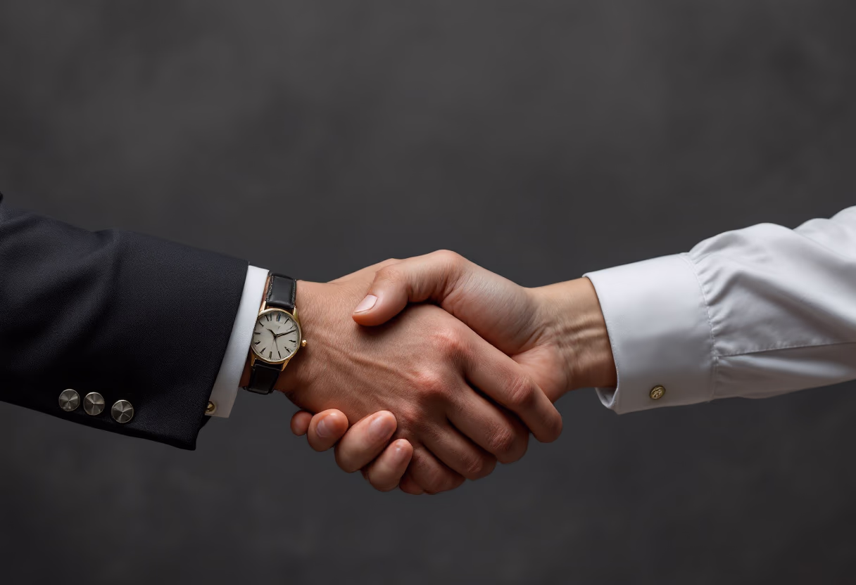 [background image] image of a handshake (for a ai fintech company)