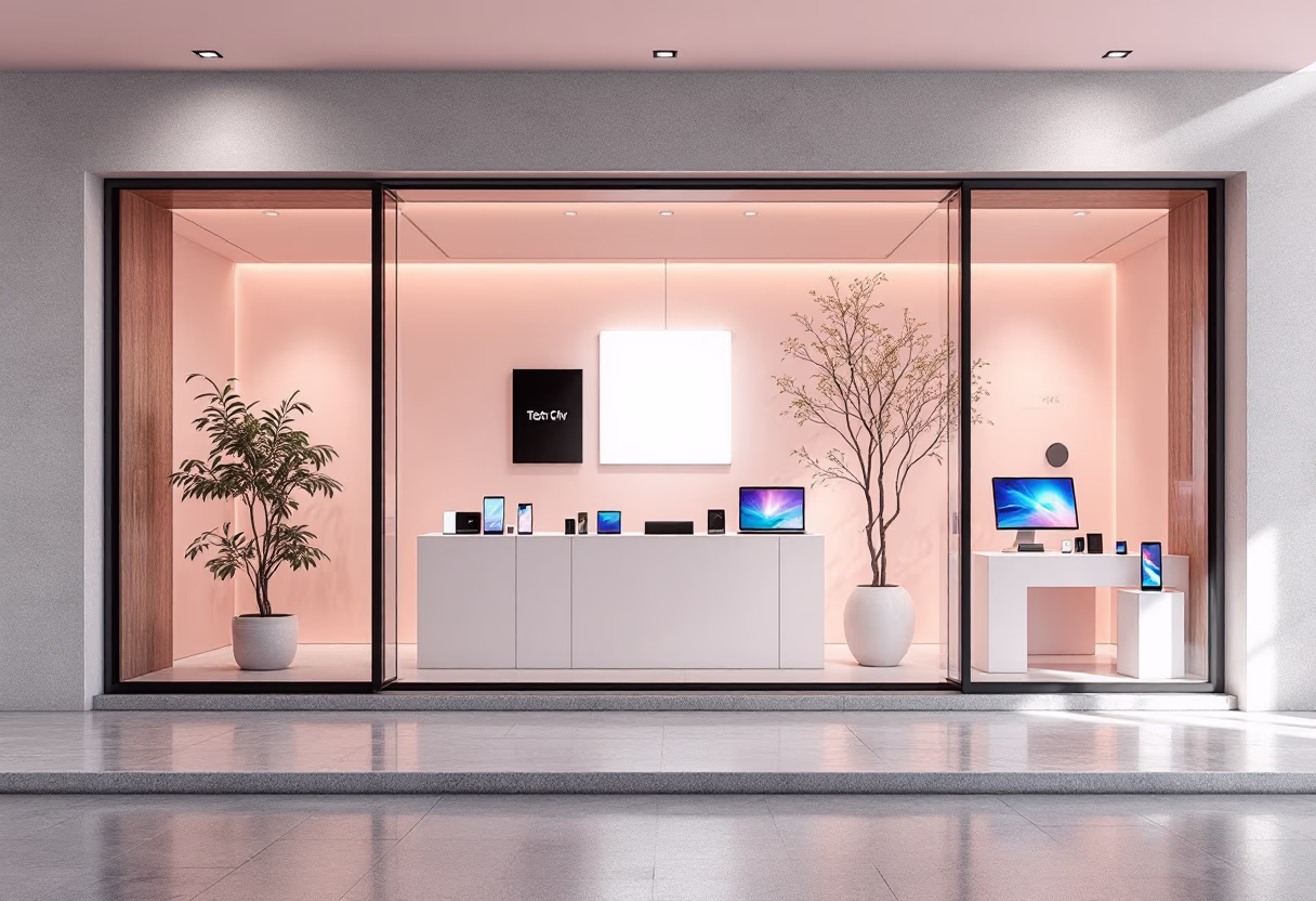 image of physical storefront (for a tech gadgets store)