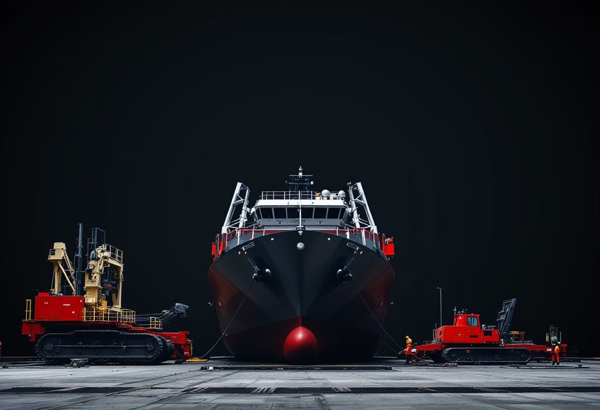 [background image] of maritime service dock operations
