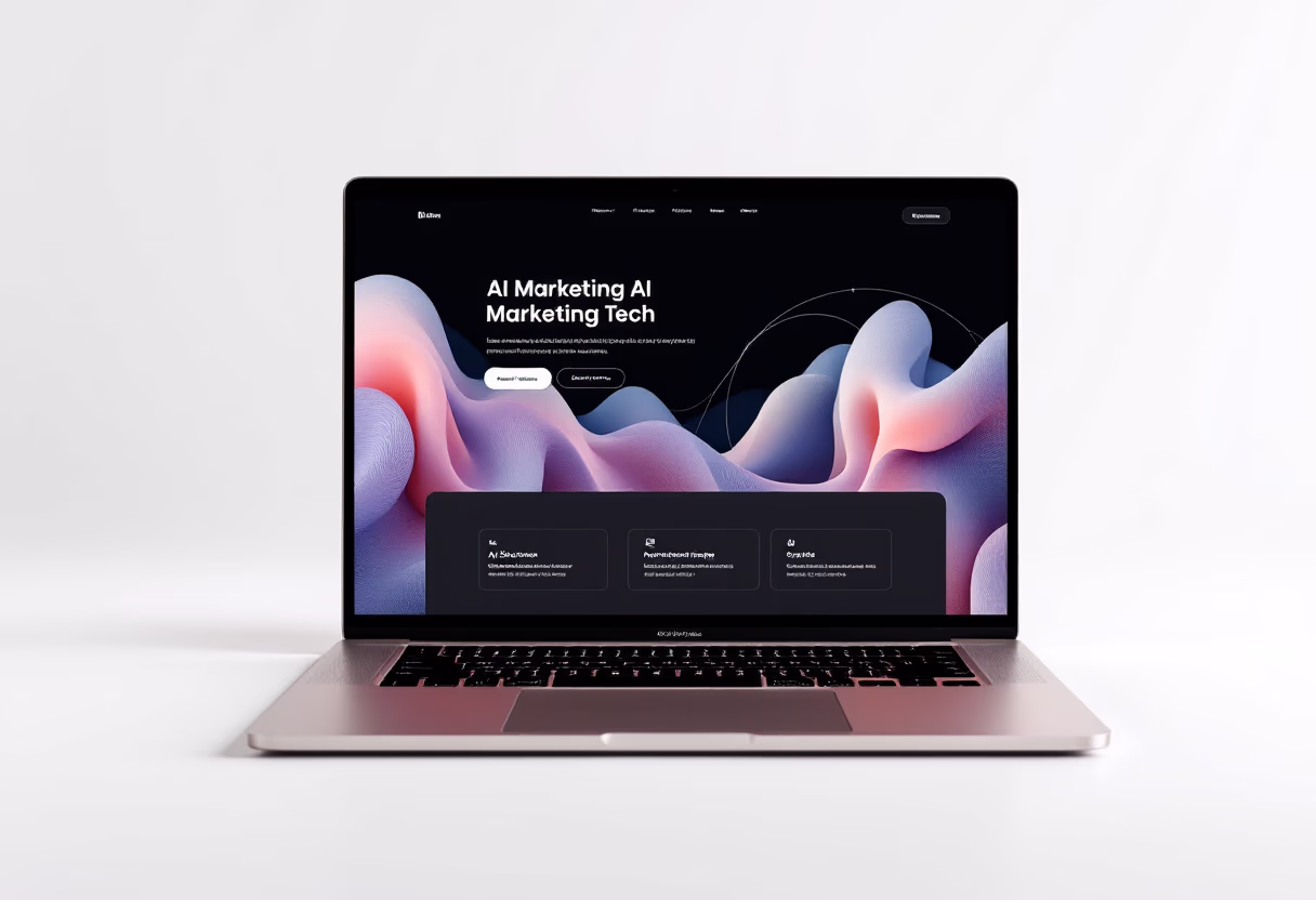 [interface] image of a laptop with software interface (for an ai marketing tech company)