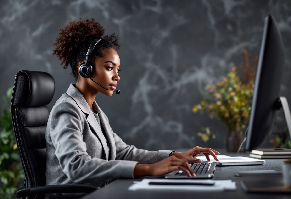 image of customer support interaction (for a plumbing service)