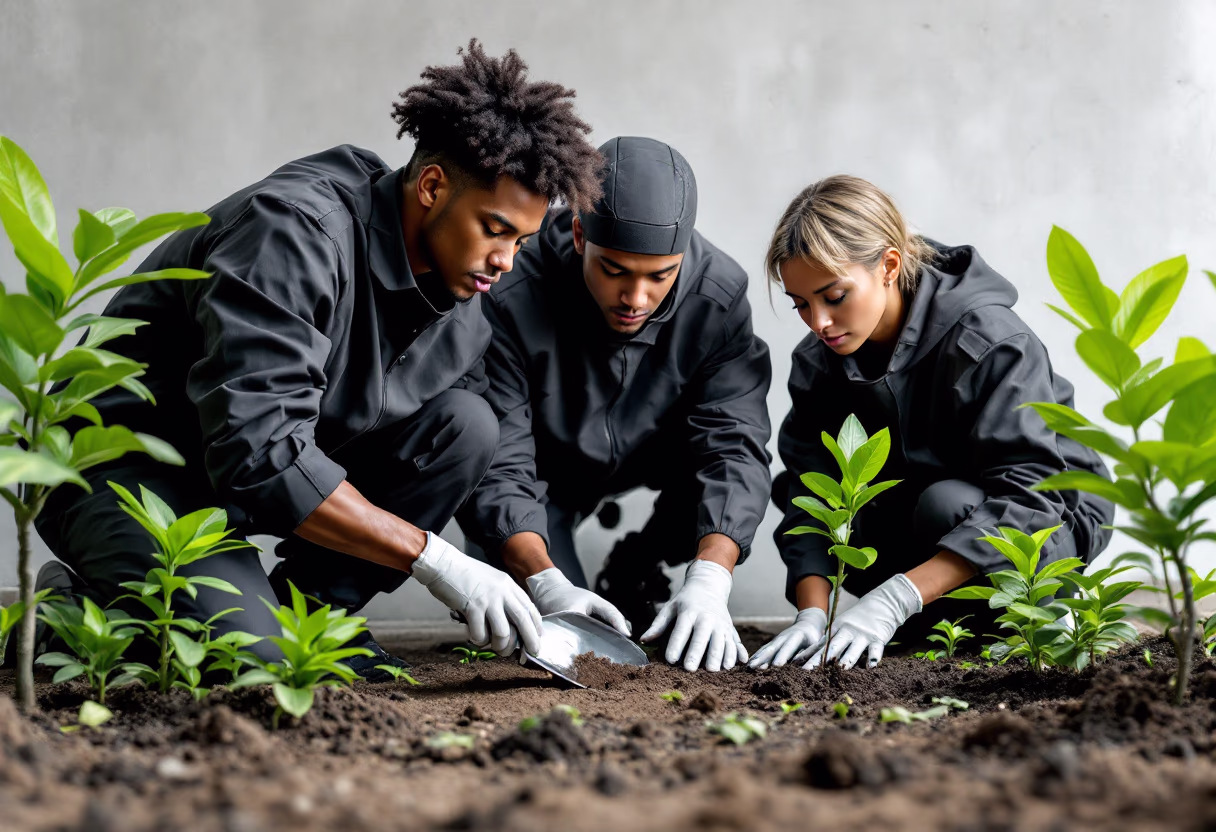 image of community members planting trees