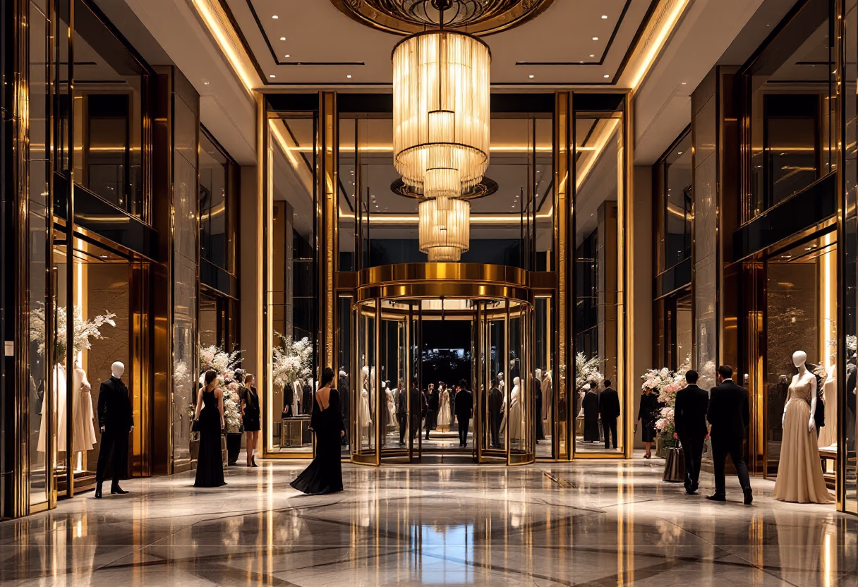 image of bustling department store entryway