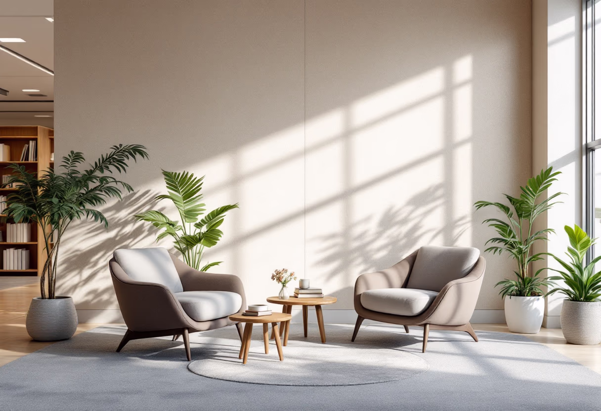 image of reading area in library for a schools (k12)