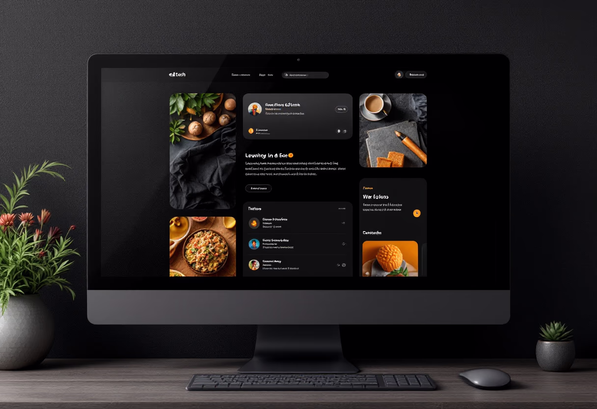 [interface] image of a computer showcasing educational software (for a edtech)