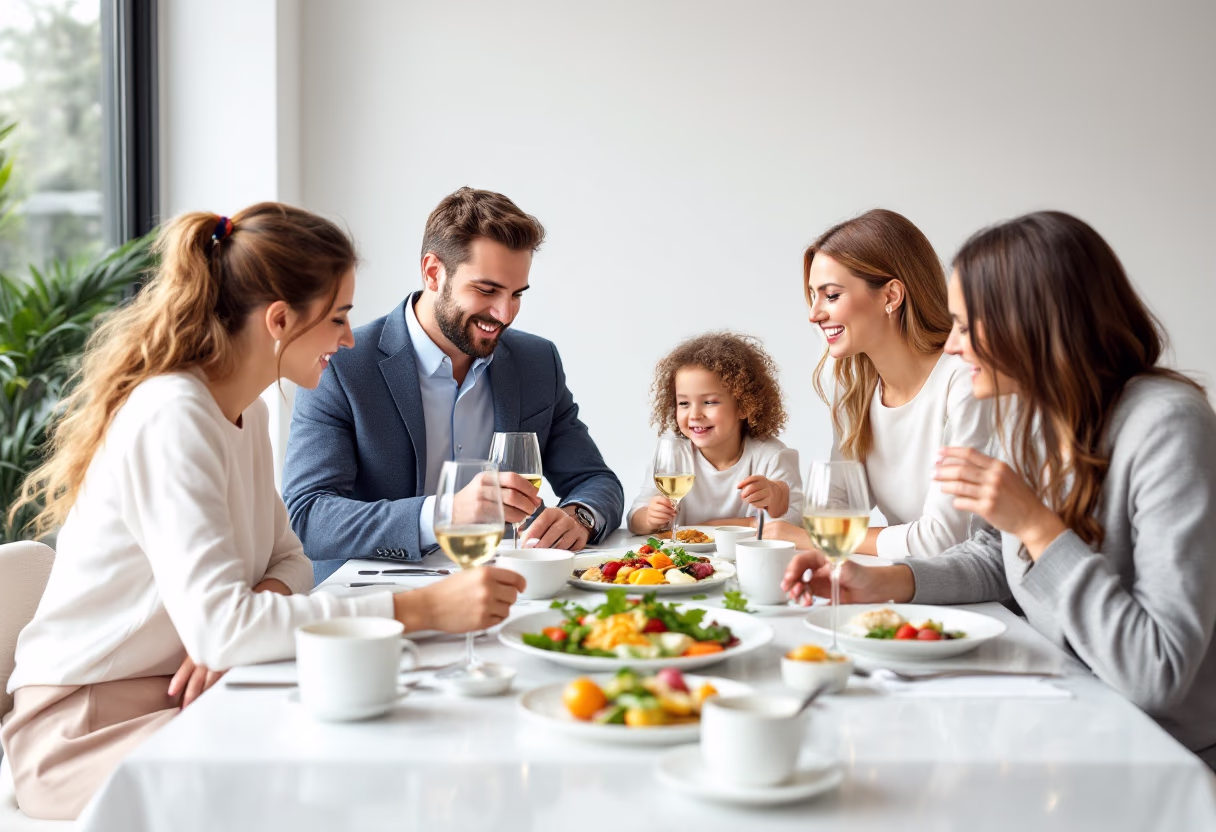 image of a family dining at the italian restaurant