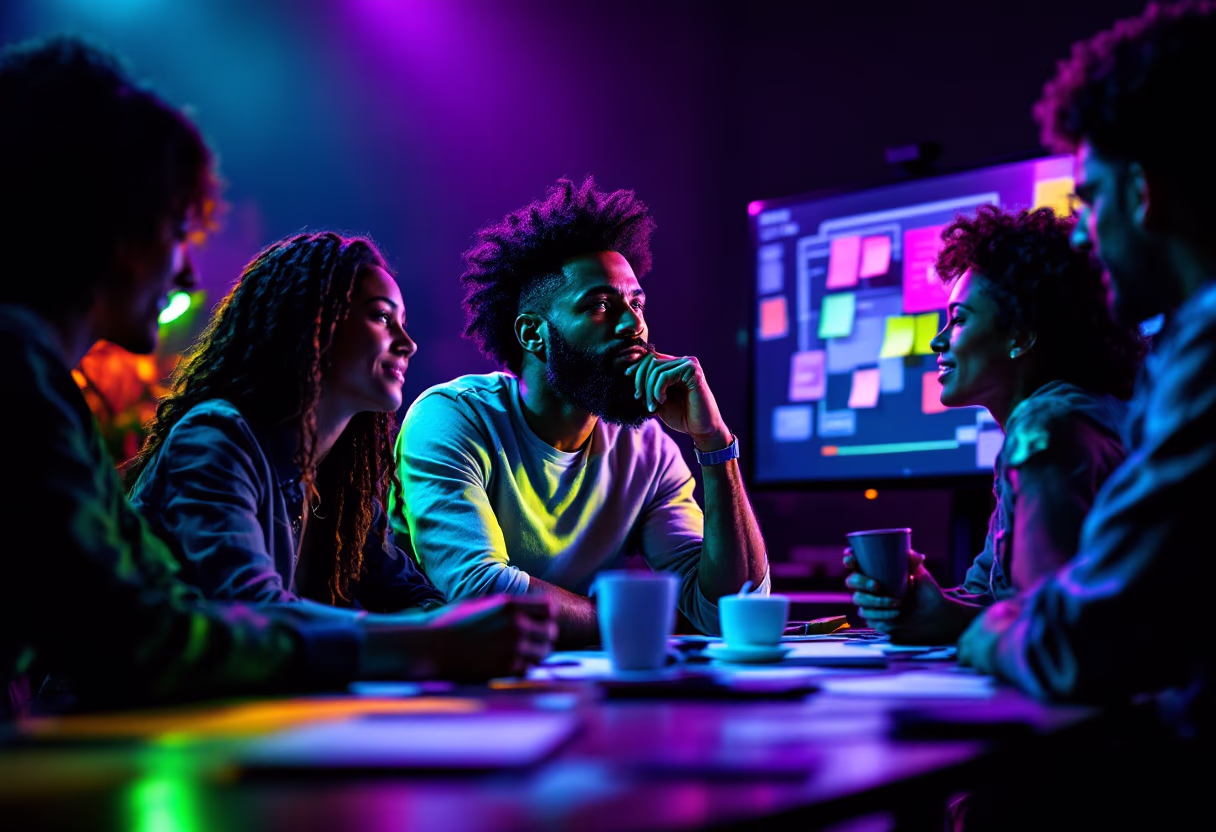image of brainstorming session (for a productivity tools business)