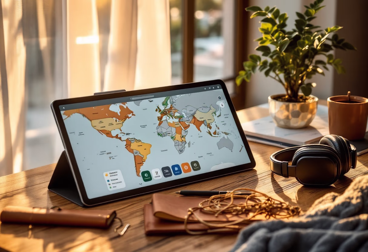 image of travel technology devices (for a travel tech)