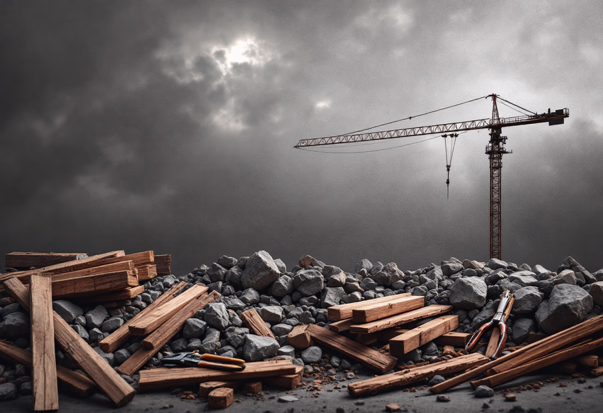 [background image] image of construction site with crane (for a construction company).