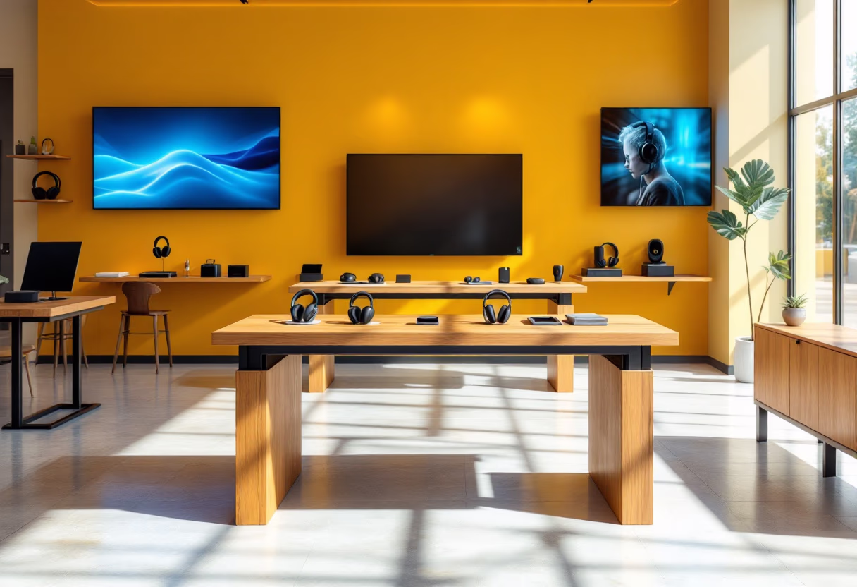 [background image] retail setting (for a tech gadgets store)