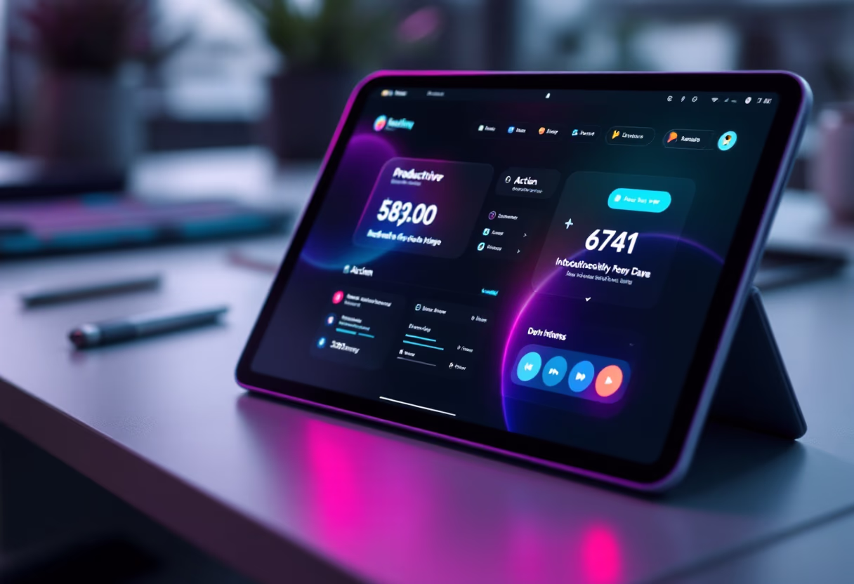 interface screenshot of the software interface (for a productivity tools business)