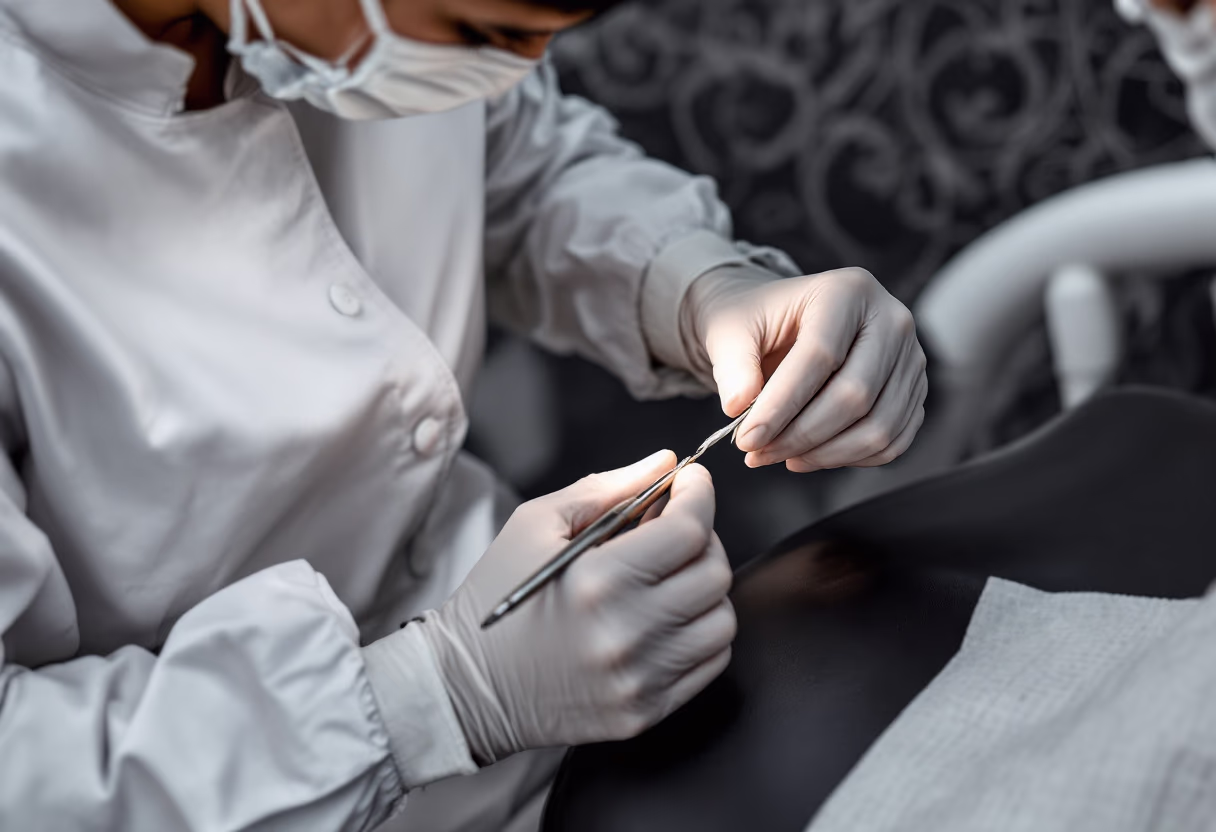 image of a dental treatment in progress