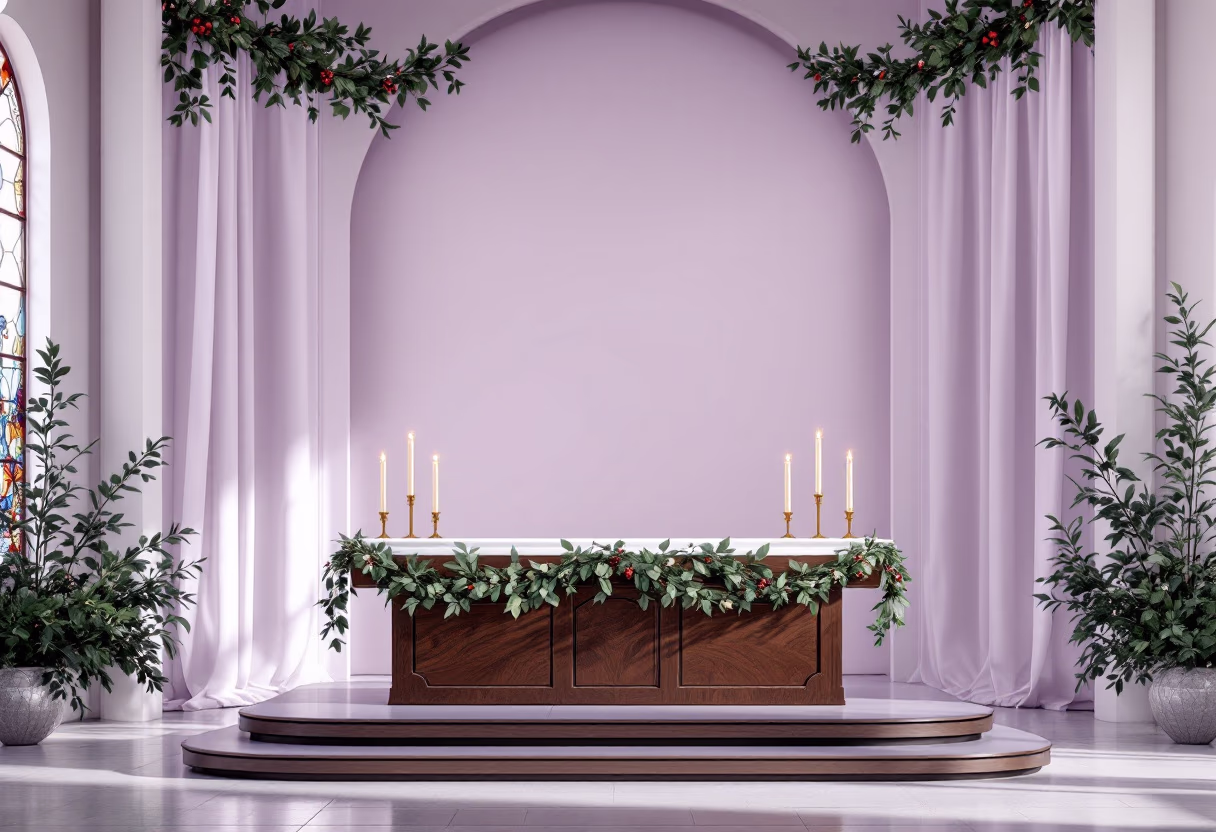 image of festive church decor for a church & cathedral