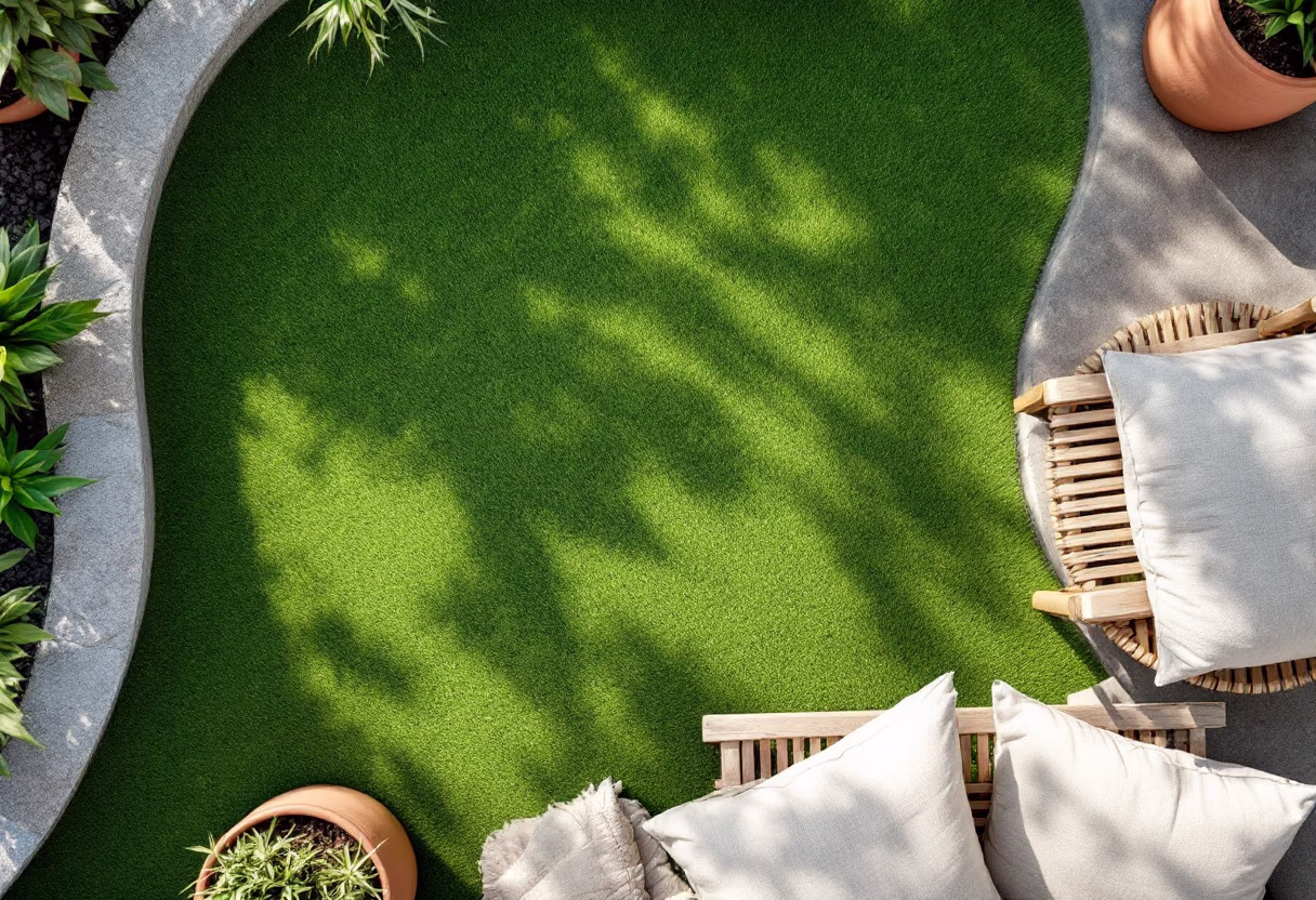 image of a lush green lawn (for a landscaping service)