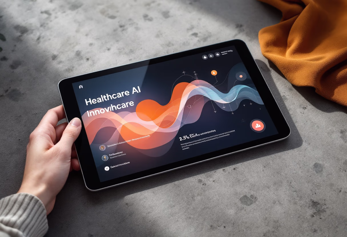 [interface] image carousel of ai innovations for a healthcare company