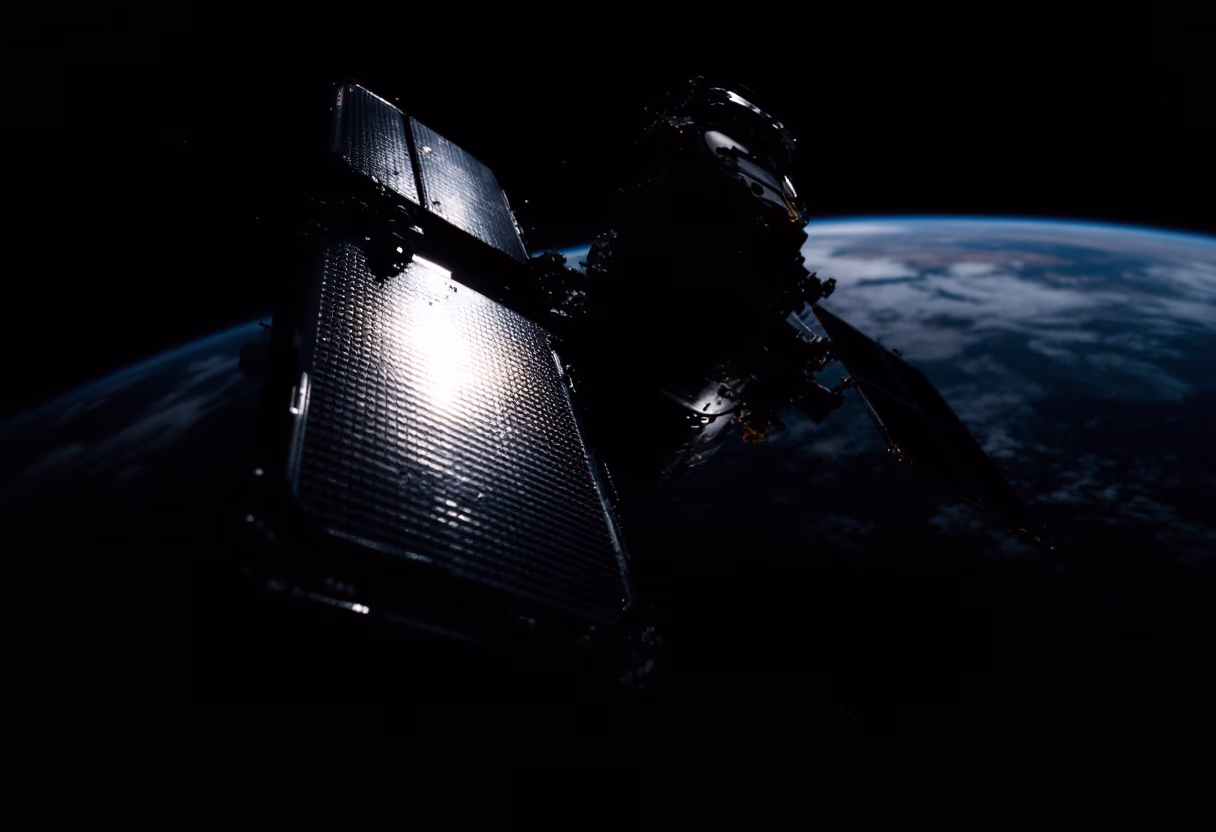 image of a satellite orbiting earth