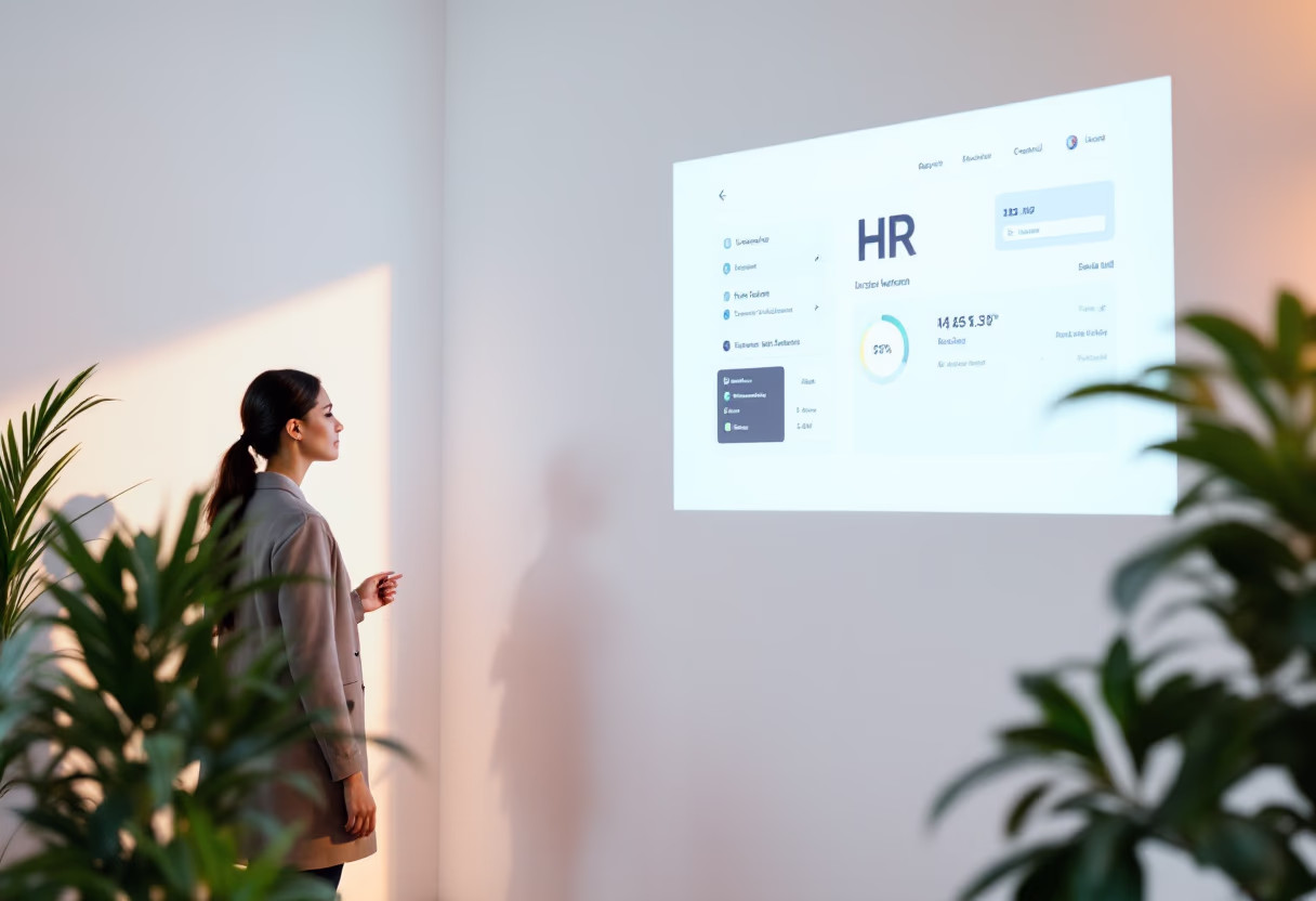 [interface] image of employee interacting with hr software (for a hr tech)