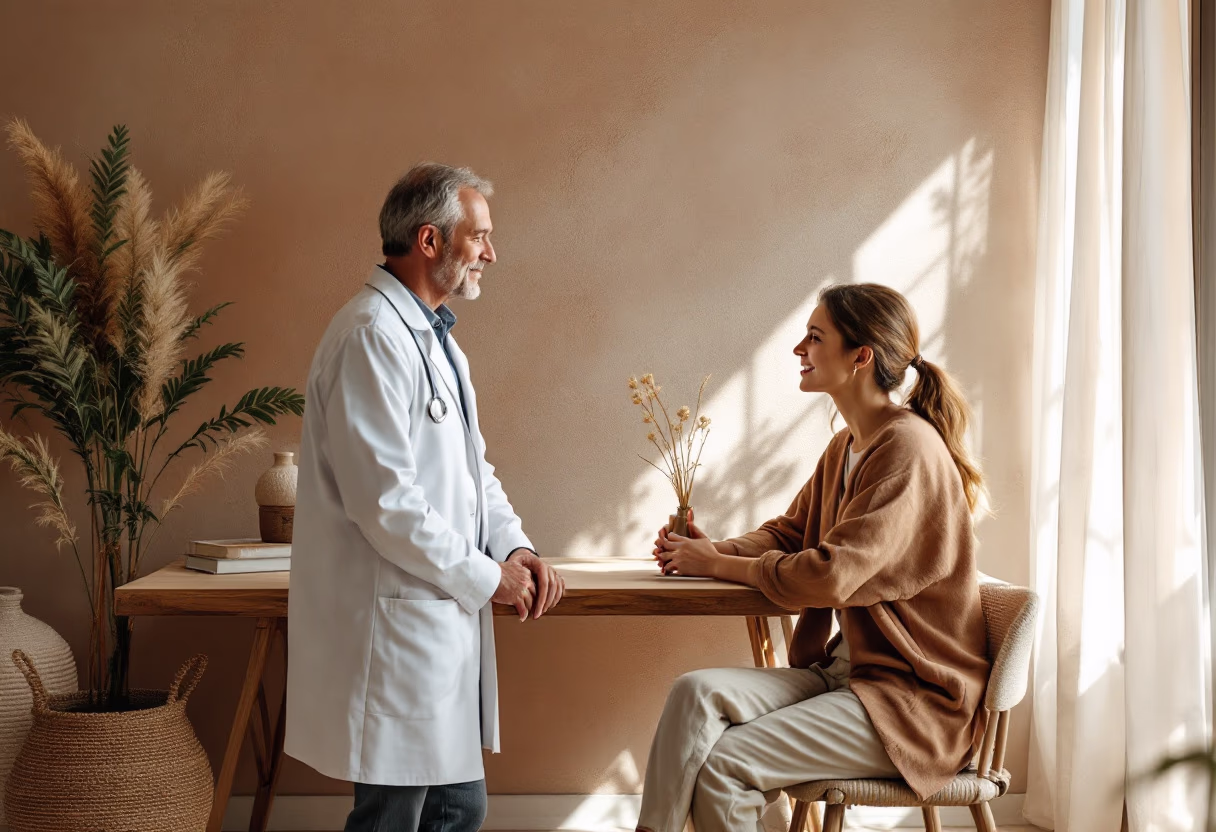 image of a doctor talking to a patient