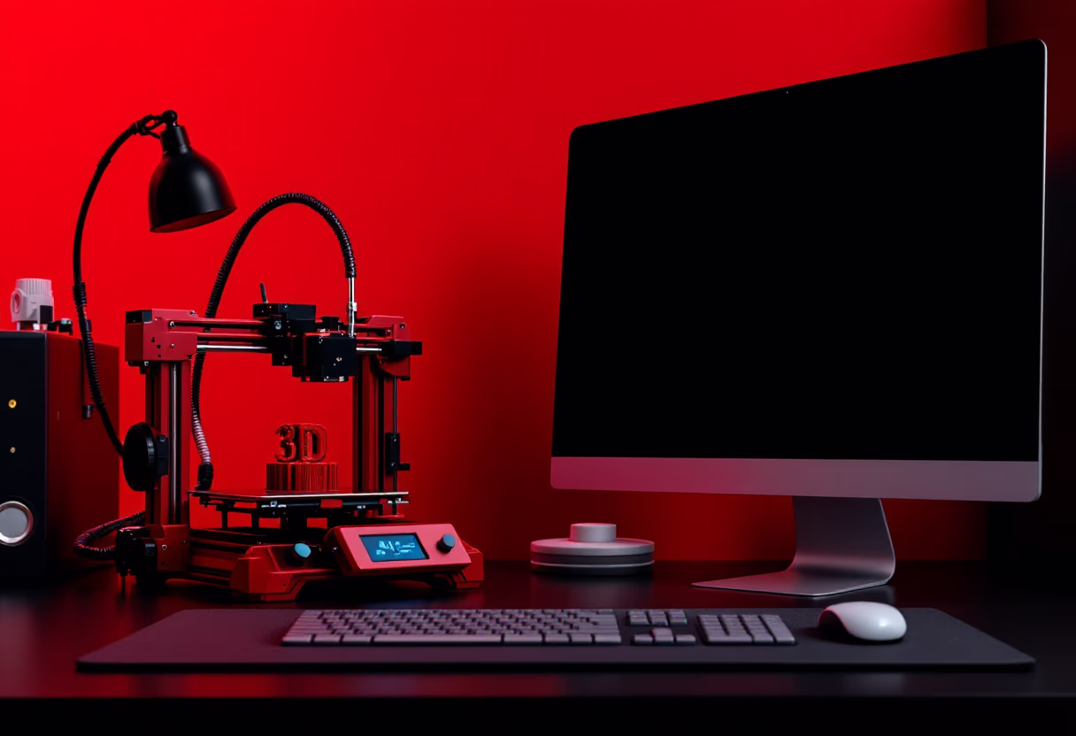 [background image] image of a desk with tech gadgets (for an ai developer tools)