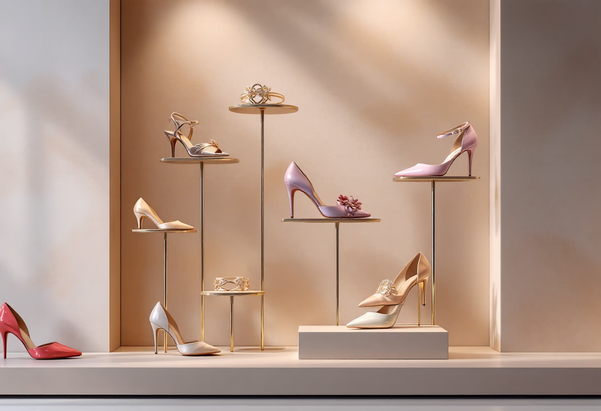 image of footwear display (for a department store)