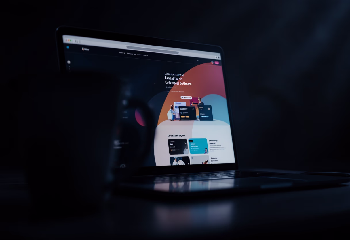 [interface] image of a computer showcasing educational software (for an edtech)