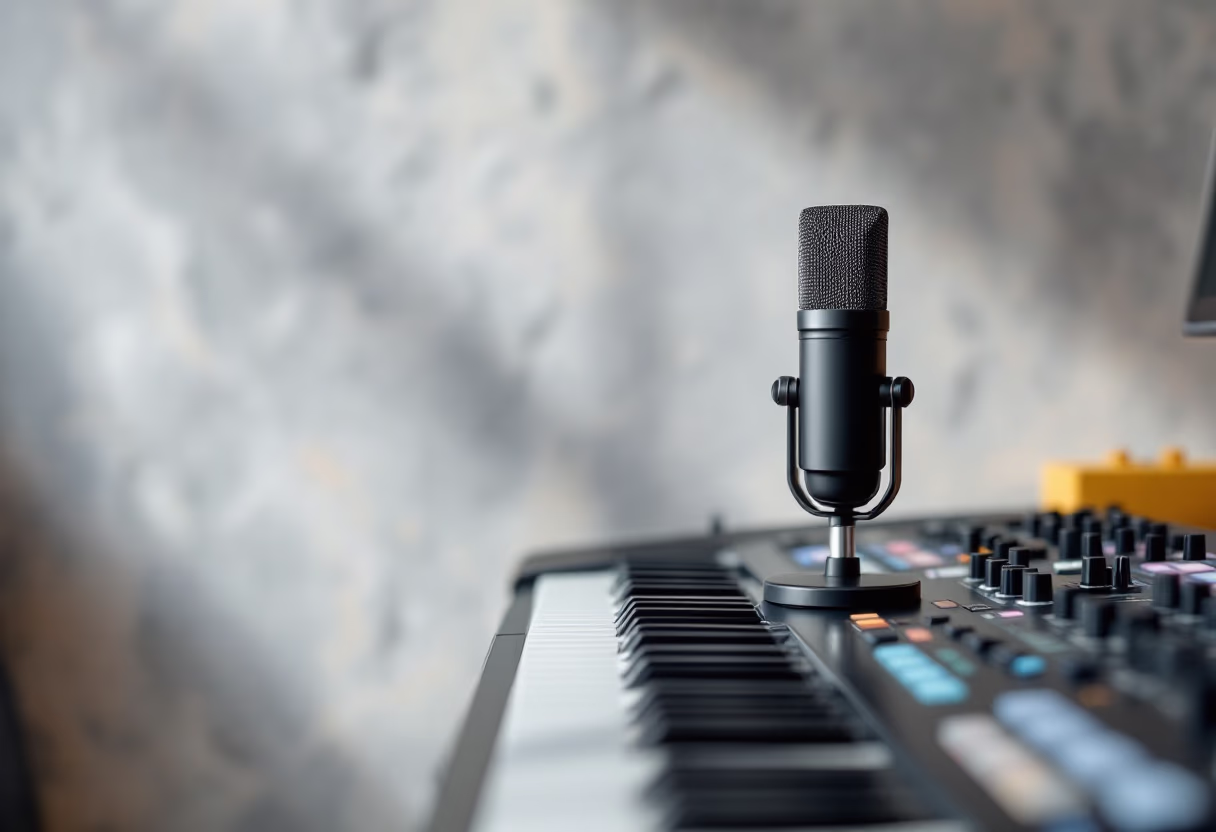 image of microphone and soundboard