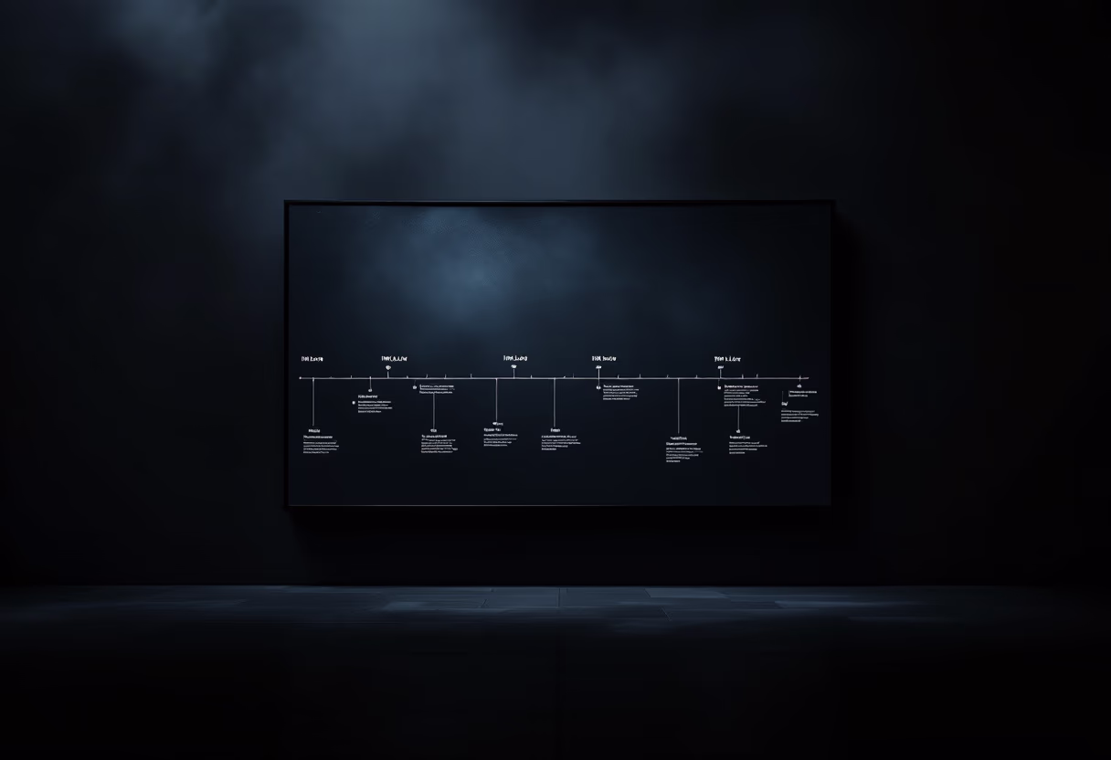 image of company milestones in a timeline format (for an edtech)