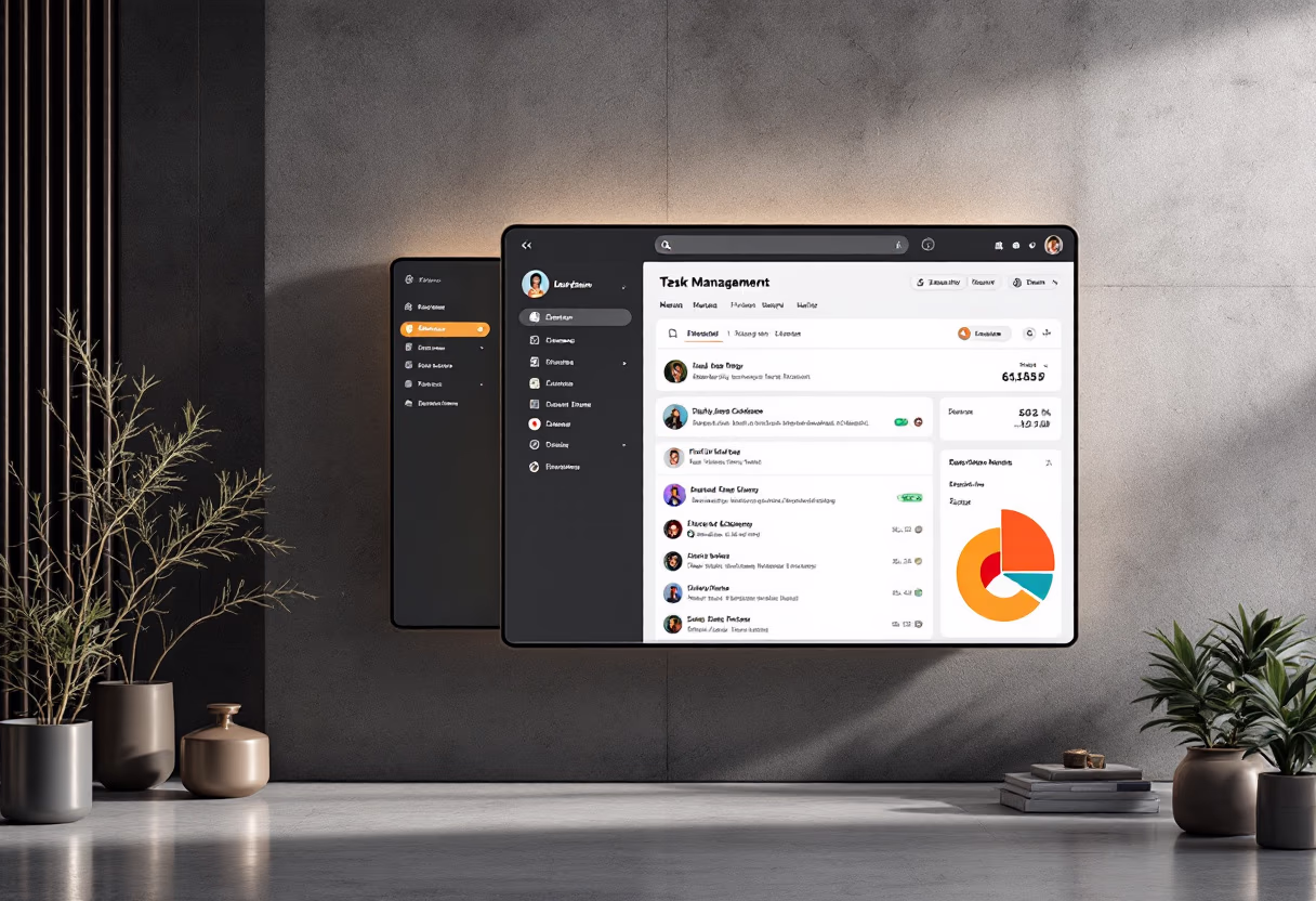 interface of task management module (for a productivity tools business)