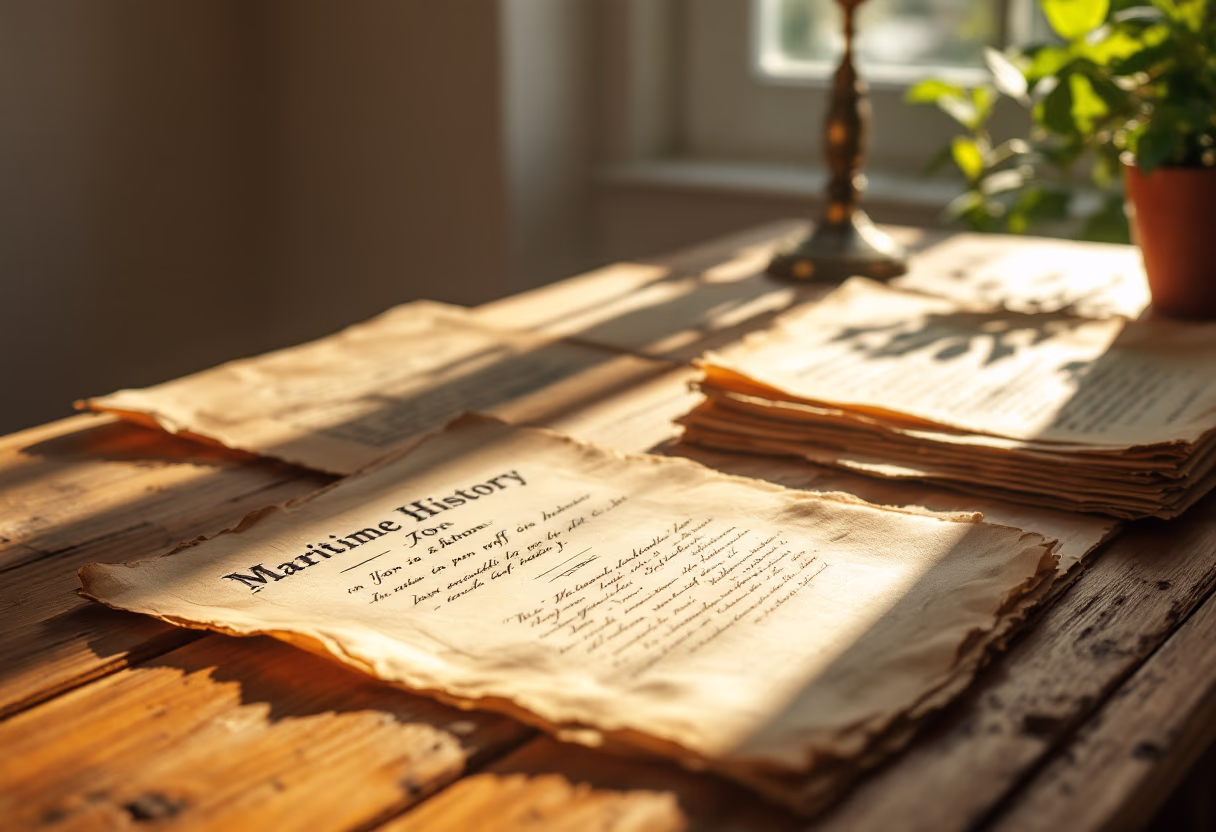 image of maritime history documents